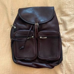 Italian leather brown backpack
